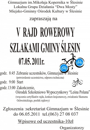 V rajd rowerowy szlakami gminy Ślesin